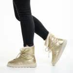 Cizme dama impermeabile aurii din material textil Anselma