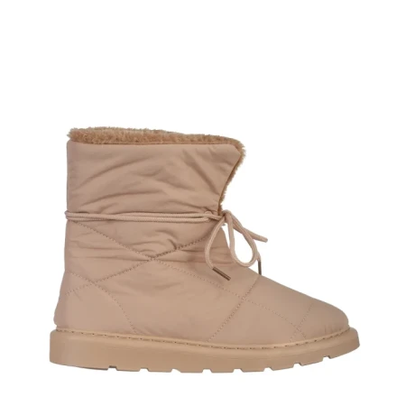 Cizme dama impermeabile bej din material textil Anselma