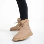 Cizme dama impermeabile bej din material textil Anselma