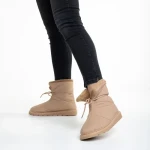 Cizme dama impermeabile bej din material textil Anselma