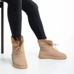 Cizme dama impermeabile bej din material textil Anselma