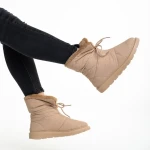 Cizme dama impermeabile bej din material textil Anselma