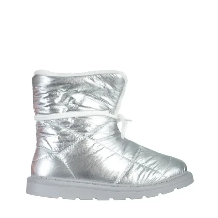 Cizme dama impermeabile argintii din material textil Anselma