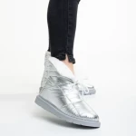 Cizme dama impermeabile argintii din material textil Anselma