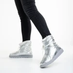 Cizme dama impermeabile argintii din material textil Anselma