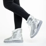 Cizme dama impermeabile argintii din material textil Anselma