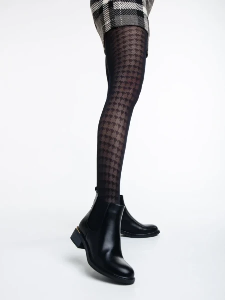 Botine dama negre din piele ecologica Vitaliya