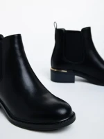 Botine dama negre din piele ecologica Vitaliya