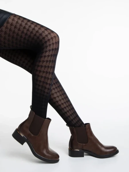 Botine dama maro inchis din piele ecologica Vitaliya