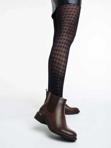 Botine dama maro inchis din piele ecologica Vitaliya