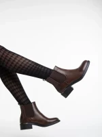 Botine dama maro inchis din piele ecologica Vitaliya
