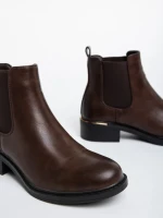 Botine dama maro inchis din piele ecologica Vitaliya