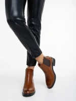 Botine dama maro deschis din piele ecologica Vitaliya