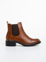 Botine dama maro deschis din piele ecologica Vitaliya