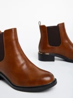 Botine dama maro deschis din piele ecologica Vitaliya