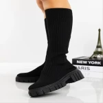 Cizme dama negre  din material textil  Desmi