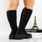 Cizme dama negre  din material textil  Desmi