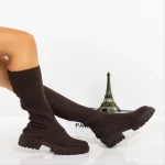 Cizme dama maro  din material textil  Desmi