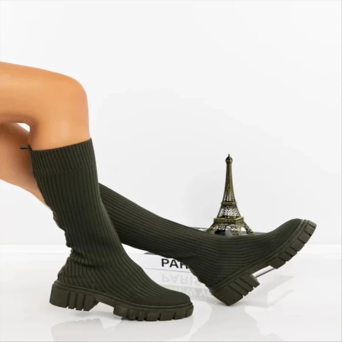 Cizme dama verzi  din material textil  Desmi