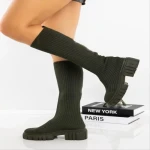 Cizme dama verzi  din material textil  Desmi