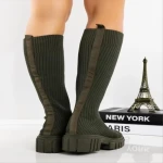 Cizme dama verzi  din material textil  Desmi