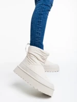 Cizme dama bej din material textil Selby