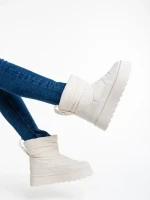 Cizme dama bej din material textil Selby