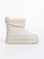 Cizme dama bej din material textil Selby