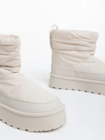 Cizme dama bej din material textil Selby