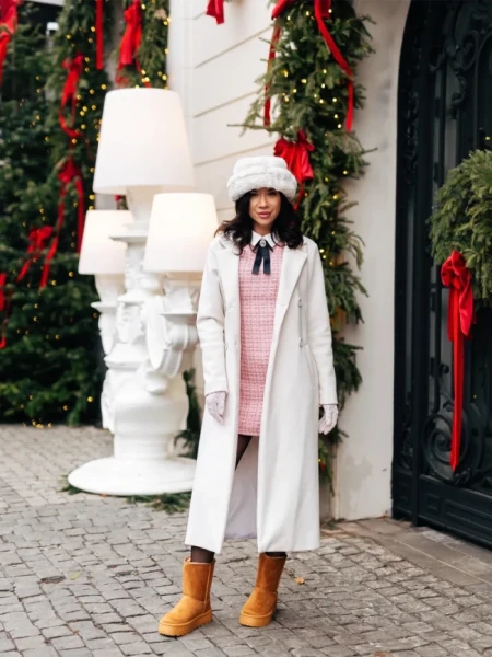 Cizme dama camel din material textil Peigi