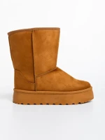 Cizme dama camel din material textil Peigi