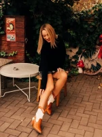 Cizme dama camel cu bej din piele ecologica Nimera