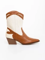 Cizme dama camel cu bej din piele ecologica Nimera