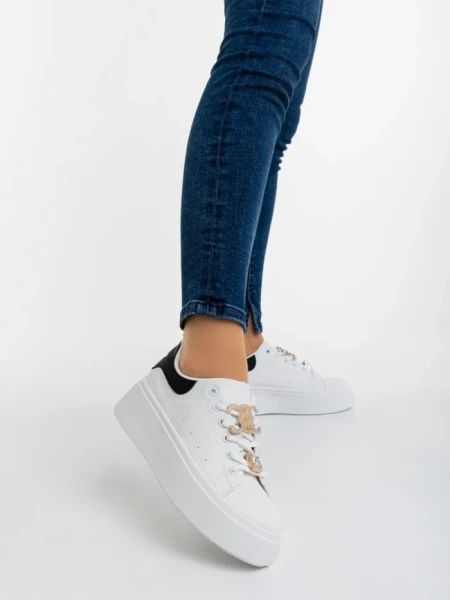 Pantofi sport dama negri din piele ecologica Lorimar