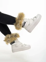 Cizme dama bej din material textil Rosalba