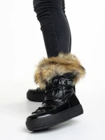 Cizme dama negre din material textil Rosalba