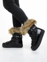 Cizme dama negre din material textil Rosalba