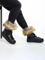 Cizme dama negre din material textil Rosalba