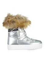 Cizme dama argintIi din material textil Rosalba