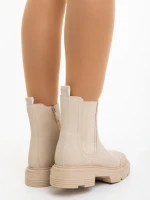 Ghete dama bej din piele ecologica Adeliza