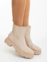 Ghete dama bej din piele ecologica Adeliza