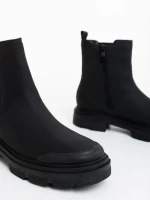 Ghete dama negre din piele ecologica Adeliza