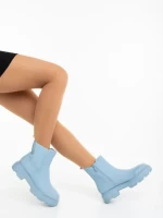 Ghete dama albastre din piele ecologica Adeliza