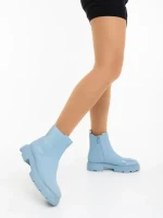 Ghete dama albastre din piele ecologica Adeliza