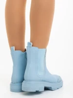 Ghete dama albastre din piele ecologica Adeliza