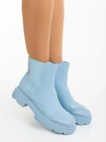 Ghete dama albastre din piele ecologica Adeliza