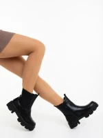 Ghete dama negre din piele ecologica Lilana