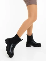 Ghete dama negre din piele ecologica Lilana