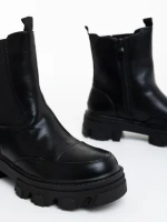 Ghete dama negre din piele ecologica Lilana