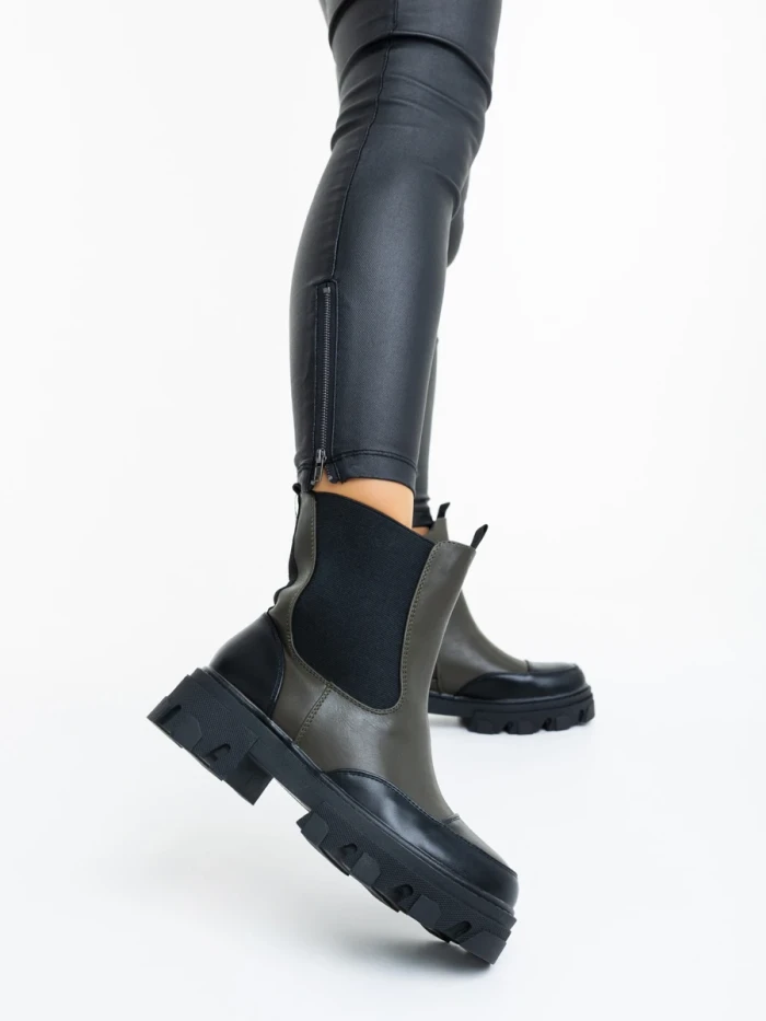 Ghete dama verzi din piele ecologica Lilana